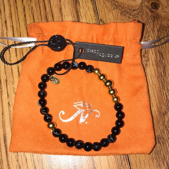 Joseph nogucci beaded bracelet black and gold New - Picture 2 of 2